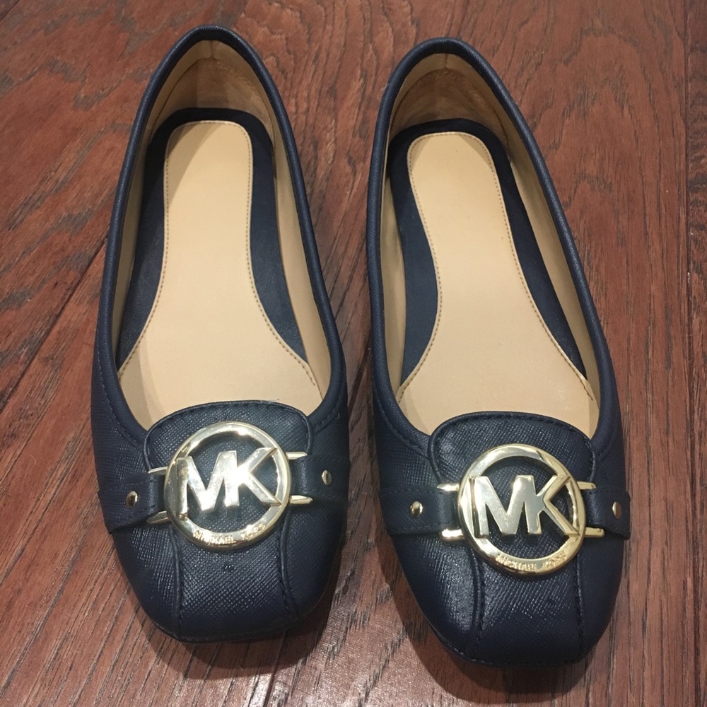 Michael Kors Fulton leather flats - worn once!!